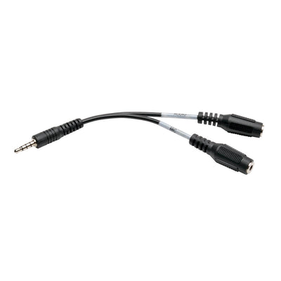 Cable Divisor de Audifonos Tripp Lite P318-06N-MFF, 3.5mm Macho - 2x 3.5mm Hembra, 15cm, Negro