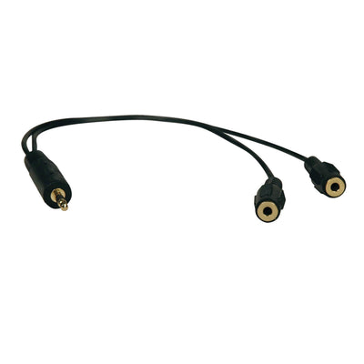 slide Adaptador Divisor de Cable Audio Tripp Lite P313-001, 3.5mm Macho - 2x 3.5mm Hembra, 30cm, Negro