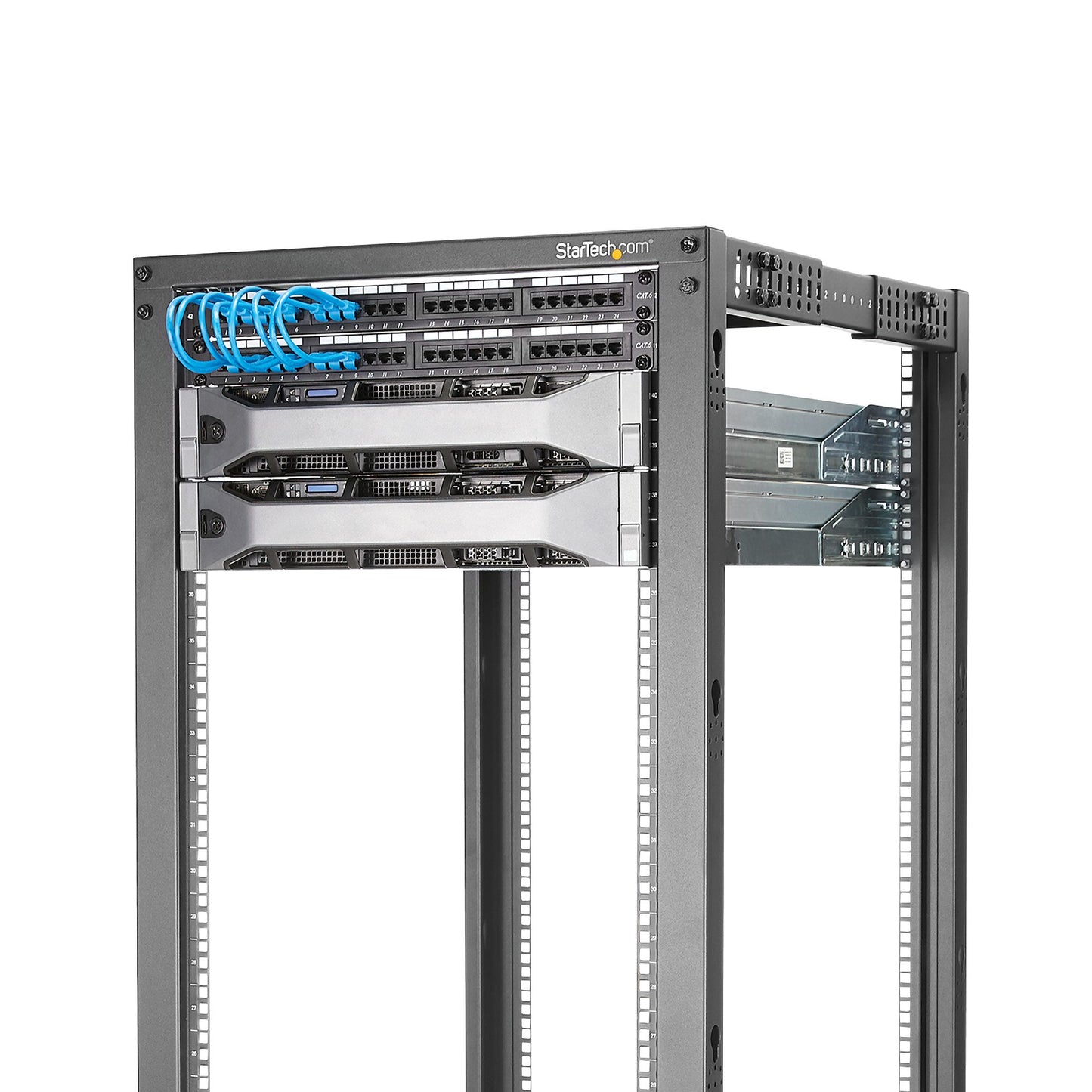 RACK MARCO ABIERTO PROFUNDIDAD 4PST AJUSTABLE DE 4 COLUMNAS 25U .