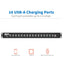 Estación de Carga para Tabletas Tripp Lite U280-016-RM, 16 Puertos USB, Negro