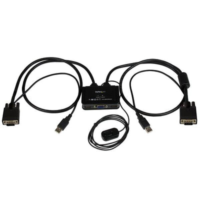 STARTECH CONSIG SWITCH CONMUTADOR KVM DE CABLE PERP 2 PUERTOS VGA ALIMENTACION USB