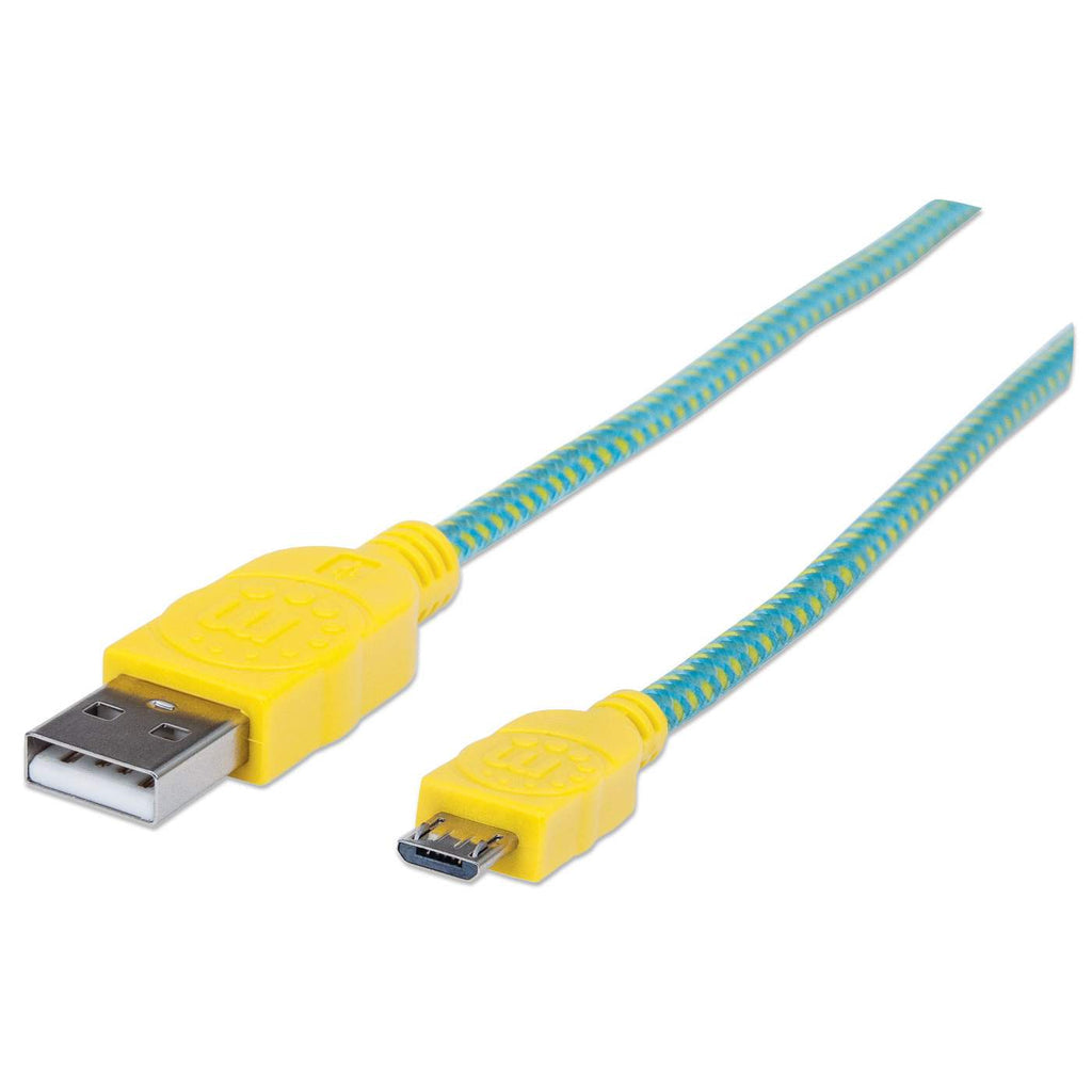 INTRACOM CABLE USB V2 A-MICRO B BOLSA CABL TEXTIL 1.0M AMARILLO/VERDE.