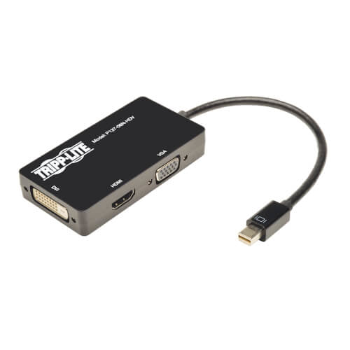 Adaptador Convertidor Todo en Uno Mini DisplayPort Tripp Lite P137-06N-HDV, 1.2 Macho - DVI-D/HDMI/HD15 Hembra, 1080p, 15cm, Negro