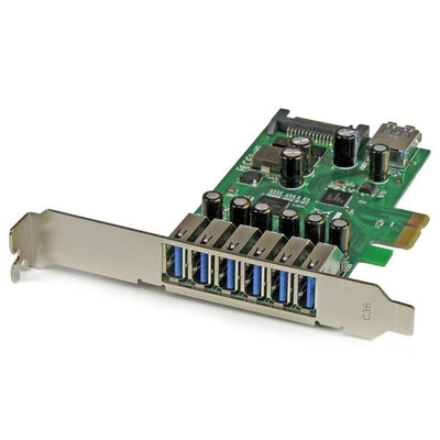 Adaptador tarjeta PCI Express STARTECH de 7 puertos USB 3.0 (5Gbps) con perfil bajo o completo - 7