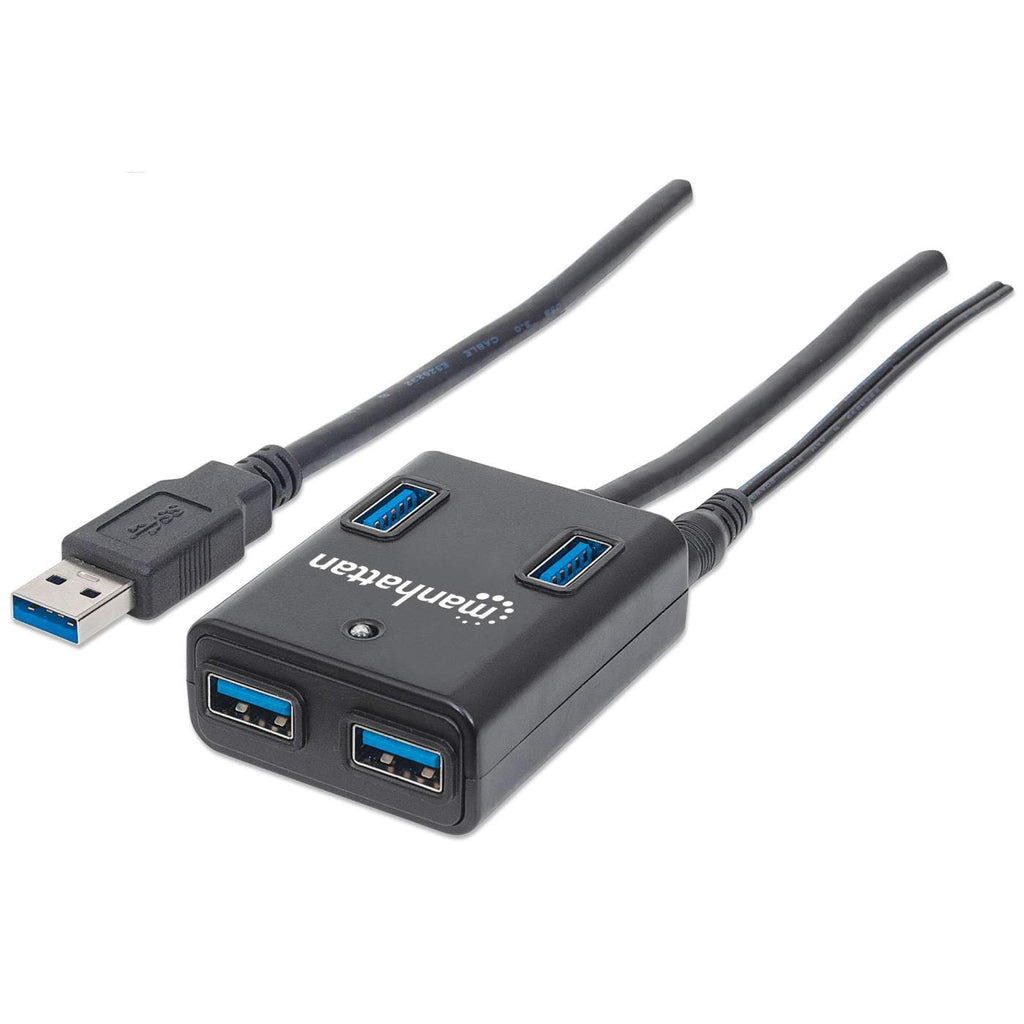 INTRACOM HUB USB 4 PUERTOS VELOCIDAD 3.0PERP CON FUENTE COLOR NEGRO