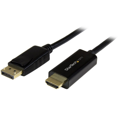 Cable 2m SATARTECH DisplayPort a HDMI 4K 30Hz - Cable Adaptador Pasivo DisplayPort a HDMI - Cable Conversor DP 1.2 a HDMI para Monitor - Extremo Secundario: 1 x 19-pin HDMI 1.4 Digital Audio/Video - Male - Admite hasta4096 x 2160 - Negro