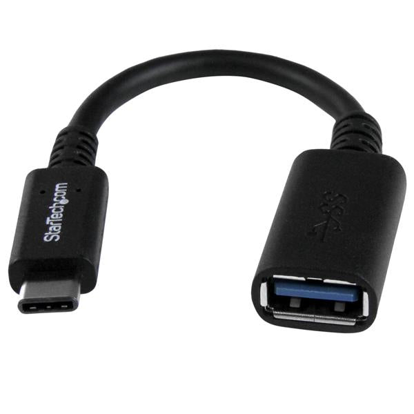 Adaptador USB 3.1 STARTECH Type-C a A - Conversor USB-C - 1 x 9-pin USB 3.0 Type A - Female - Níquel Conector - Negro