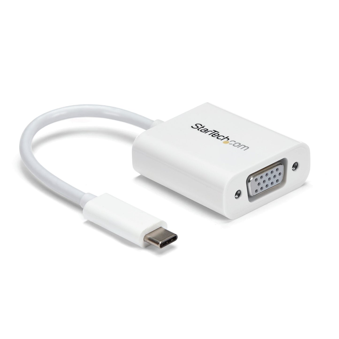 StarTech.com Adaptador de Video USB-C a VGA - Convertidor USB 3.1 Type-C a VGA - Blanco - 1 x 24-pin USB 3.1 Type C - Male - Blanco