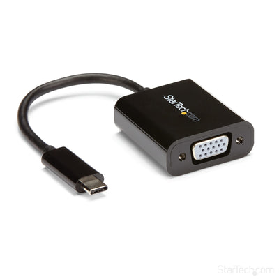 StarTech.com Adaptador USB C a VGA - Negro - 1080p - Convertidor de Video para MacBook Pro - Dongle de Pantalla USB Tipo C a VGA - 1 x 24-pin USB 3.1 Type C - Male - Negro