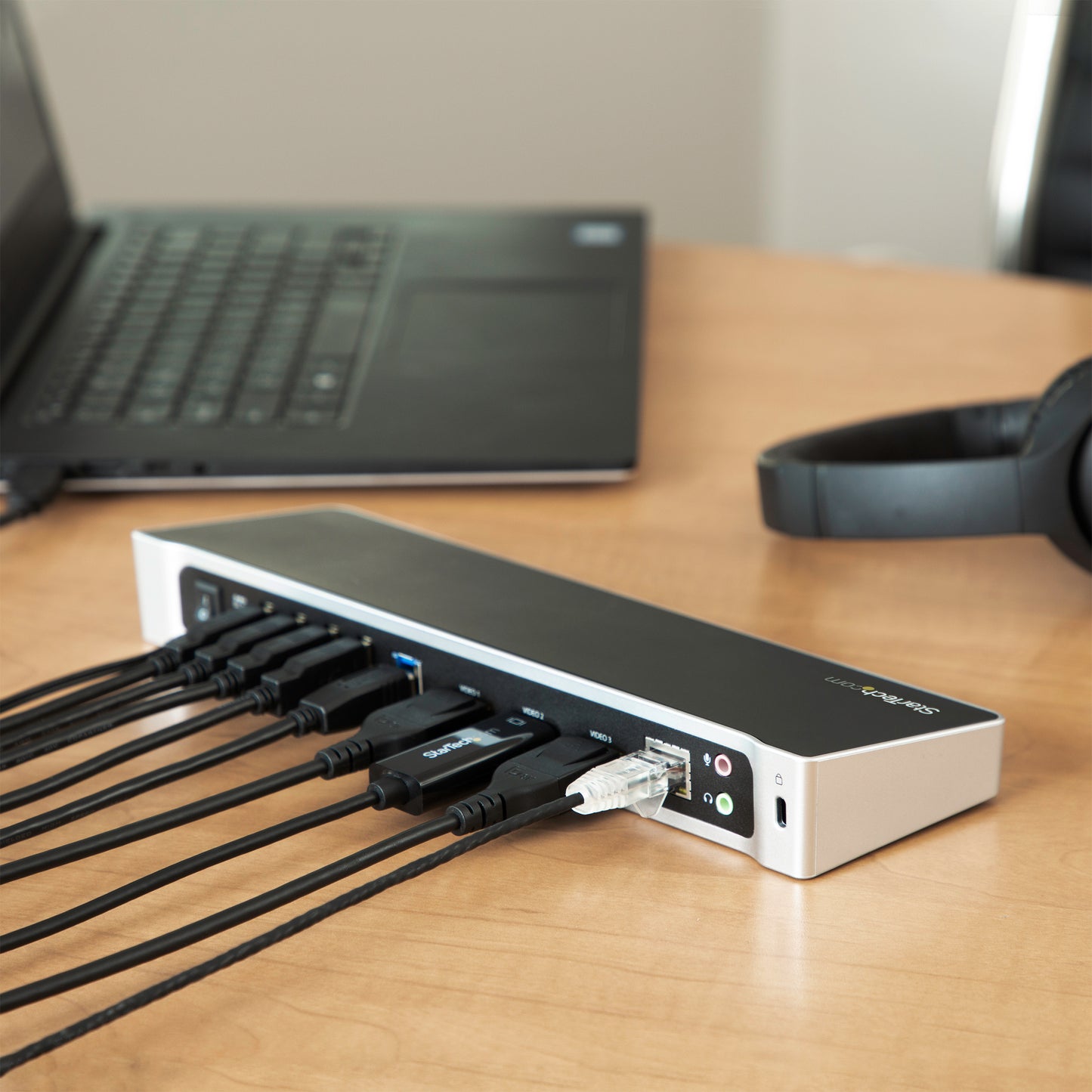 REPLICADOR DE PUERTOS USB 3.0 DOCK TRIPLE PARA LAPTOP .