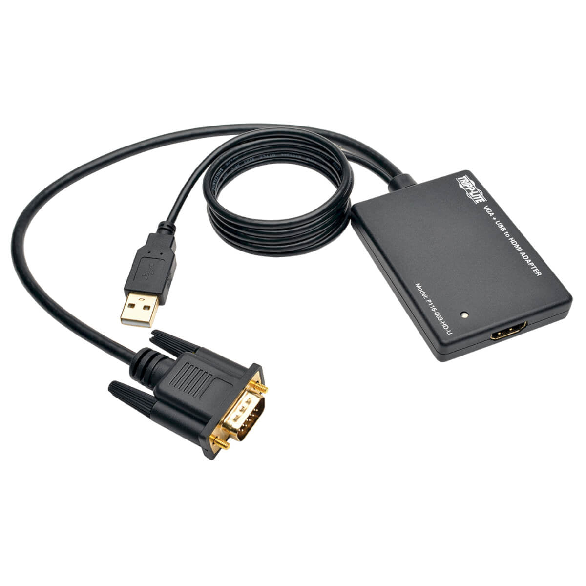 Adaptador VGA Tripp Lite P116-003-HD-U, HD15 Macho / USB A Macho - HDMI Hembra, Negro