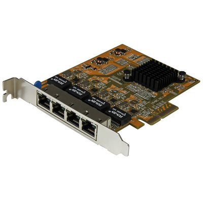 StarTech Tarjeta de Red PCI Express Ethernet Gigabit con 4 Puertos RJ45, 4 PCI Express, 250MB/s Data Transfer Rate, Realtek RTL8111G