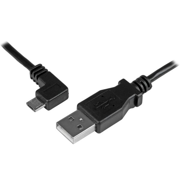 CABLE DE 2 M MICRO USB CONECTORADAP ACODADO A LA IZQUIERDA .