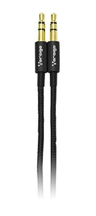 VORAGO CABLE AUXILIAR VORAGO CAB-115 CABL NEGRO METALICO 3.5MM A 3.5MM BOLSA