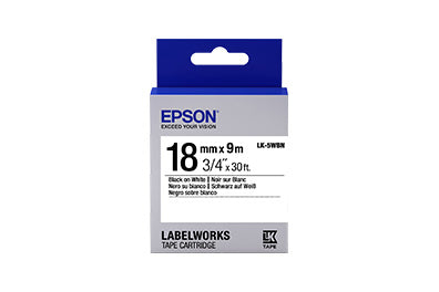 EPSON LABELWORKS STANDARD TAPE LK-5WBLABL N BLACK/WHITE 18MM