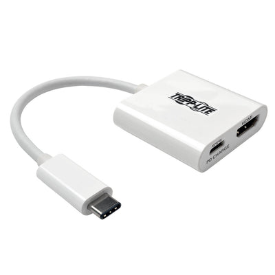 Adaptador Tripp Lite U444-06N-H4-C, HDMI Macho - USB C Hembra, con Puerto de Carga USB C, Compatible con Thunderbolt 3