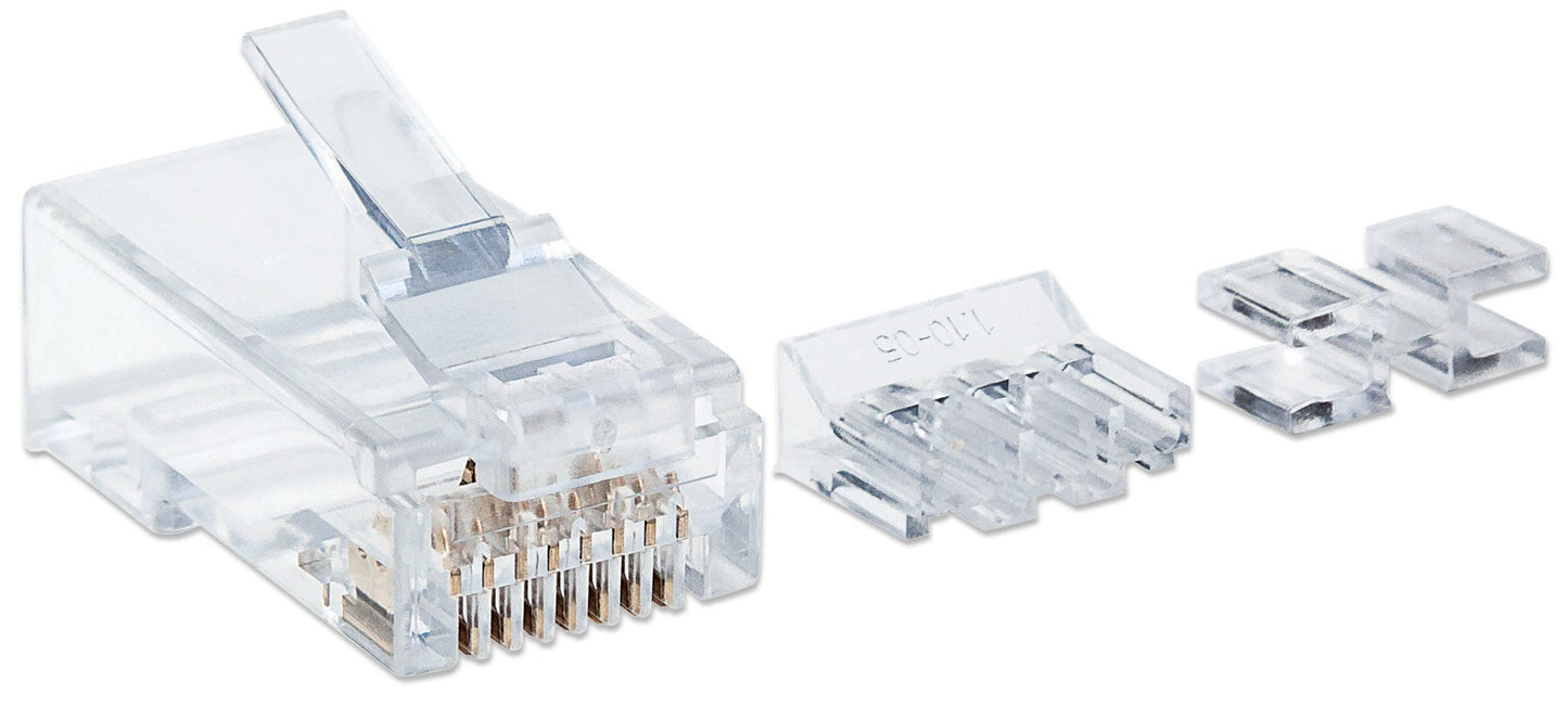 IC INTRACOM PLUG MODULAR RJ45 UTP CAT6 CABL SOLIDO 80PZS CONTACTO CHAPA ORO