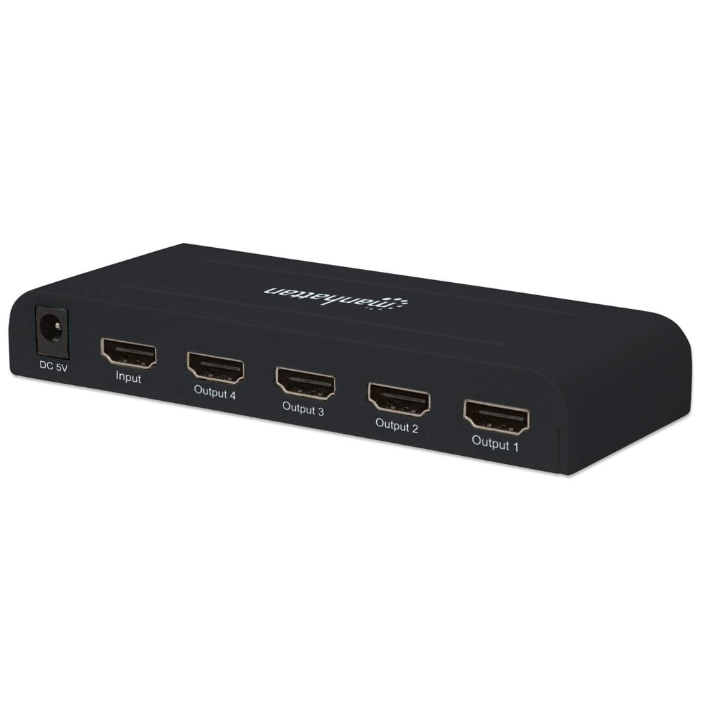 Divisor de video Manhattan 207515, HDMI, 4 Puertos, Negro