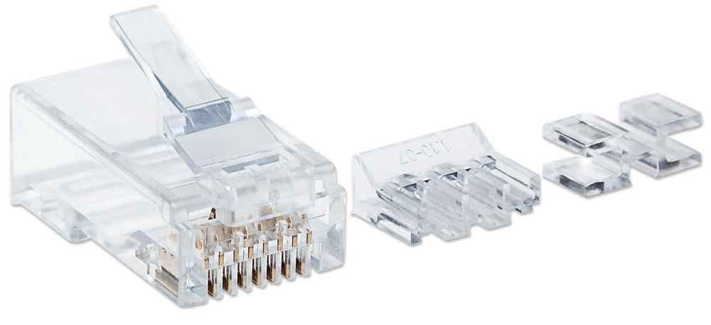 IC INTRACOM PLUG MODULAR RJ45 UTP CAT6A CABL SOLIDO 80PZS CONTACTO CHAPA ORO