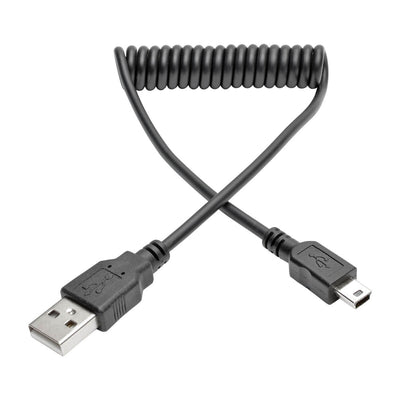 Cable en Espiral Tripp Lite U030-006-COIL, USB A Macho - Mini-USB B Macho, 1.83 Metros, Negro