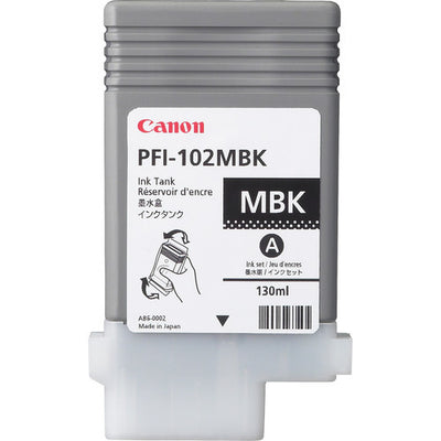 CANON CARTUCHO INKJET PFI-102 MBK INK NEGRO MATTE 130ML PARA PLOTTER IP