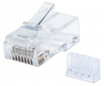 Plug RJ45 Cat6 UTP Multifilar Intellinet PRO, Oro 50 Micras, Bote 90 Piezas