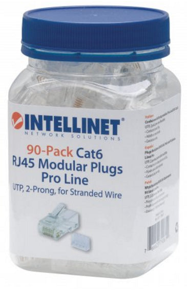 IC INTRACOM PLUG MODULAR RJ45 UTP CAT6 CPNT MULTIFILAR 90PZS CONTACTO CHAPA OR