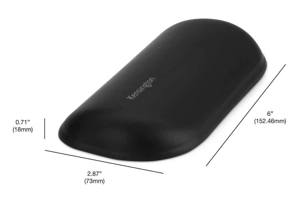 Reposamuñecas para Mouse Kensington K52802WW ErgoSoft | Gel + TPU Ultrasuave | Ergonómico | Base Antideslizante | 73×152×18mm | Negro | TAA | SKU K52802WW