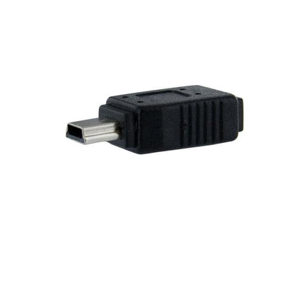 Adaptador Micro USB a Mini USB STARTECH- 1x MicroUSB-B Hembra - 1x MiniUSB-B Macho - 1 x 5-pin Mini Type B USB 2.0, color negro