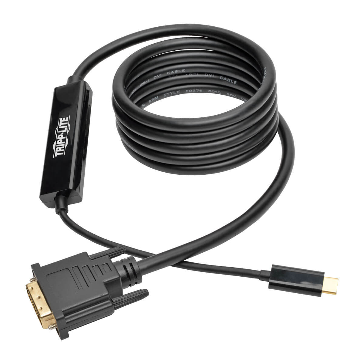 Cable Tripp Lite U444-006-D, USB C Macho - DVI-D Macho, 1.8 Metros, Compatible con Thunderbolt 3, Negro