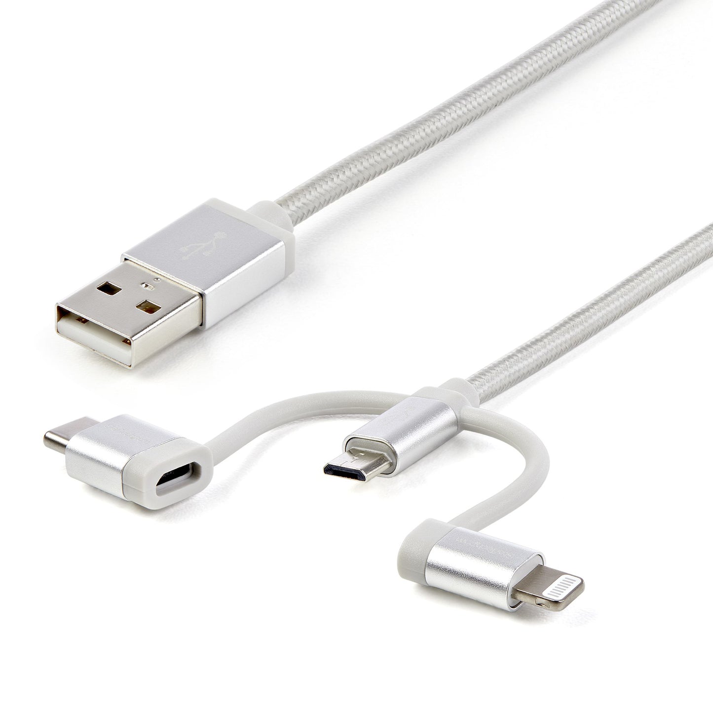 STARTECH CONSIG CABLE TRENZADO DE 1M USB A USB CABL C MICRO USB LIGHTNING CARGADOR