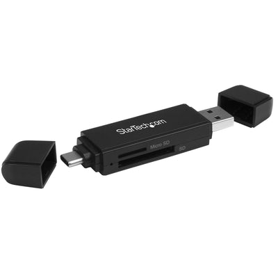 Lector Grabador USB 3.0 USB-C Tipo C y USB-A de Tarjetas de Memoria Flash SD Micro SD Alimentado por USB