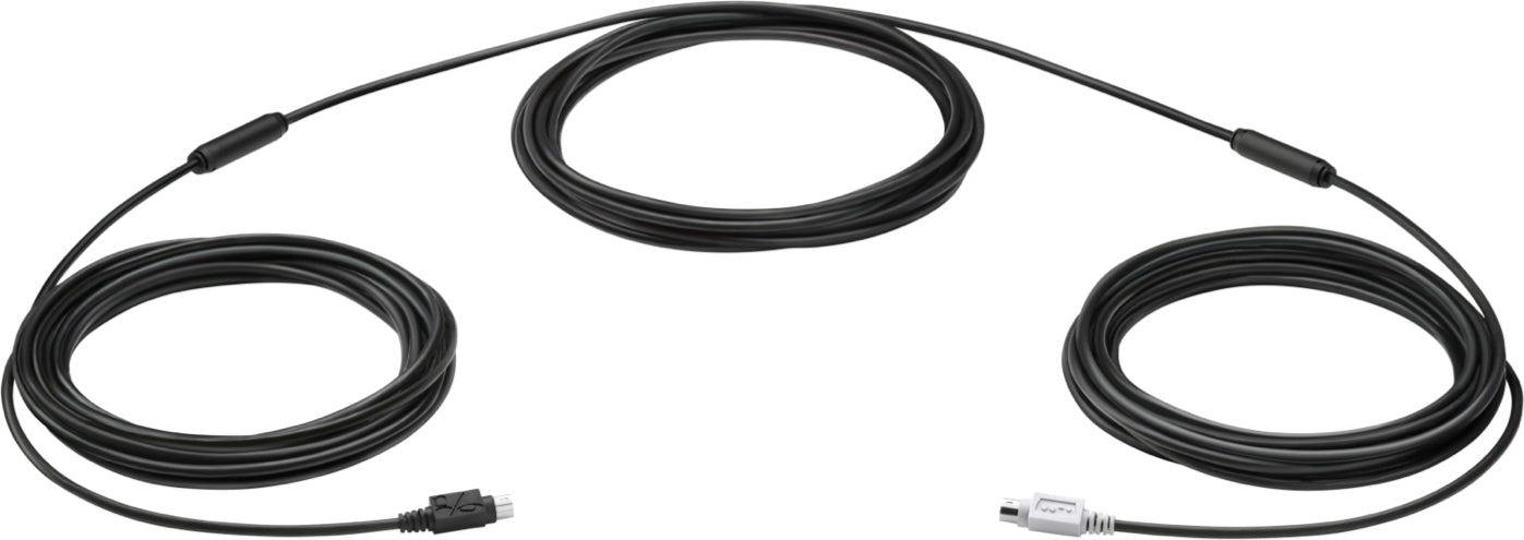 Cable de extensión DIN Logitech 939-001490, 15 metros, para equipo de videoconferencia GROUP, Negro