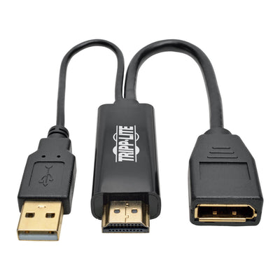 Adaptador Tripp Lite P130-06N-DP-V2, HDMI Macho - DisplayPort/USB A Hembra, 15cm, Negro
