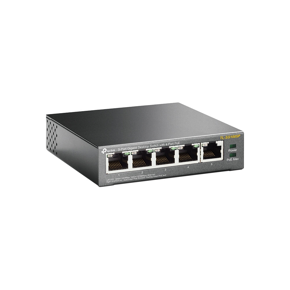 TP-LINK SWITCH ESCRITORIO DE 5 PTOS PERP GIGABIT CON 4 PUERTOS POE SIN ADM