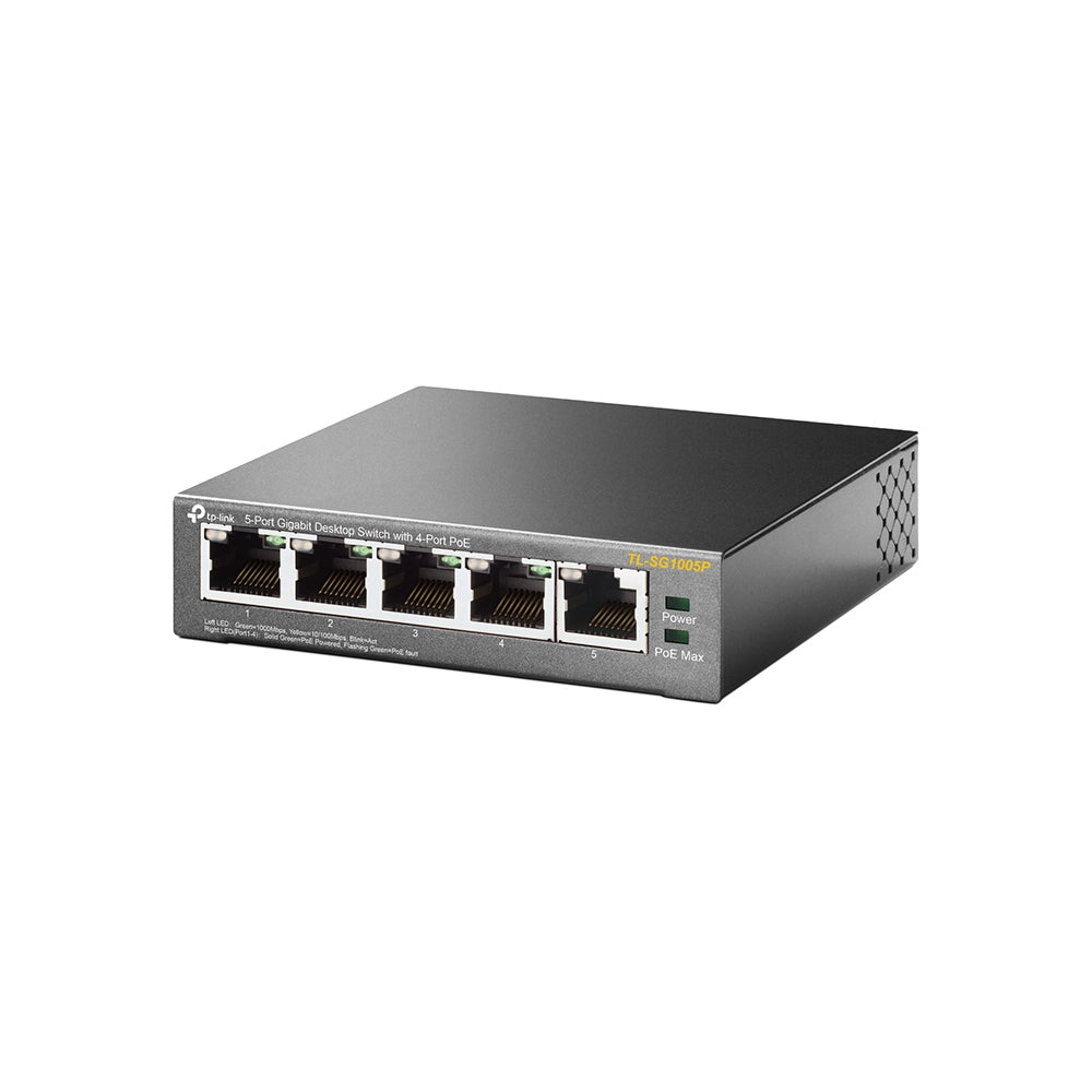 TP-LINK SWITCH ESCRITORIO DE 5 PTOS PERP GIGABIT CON 4 PUERTOS POE SIN ADM