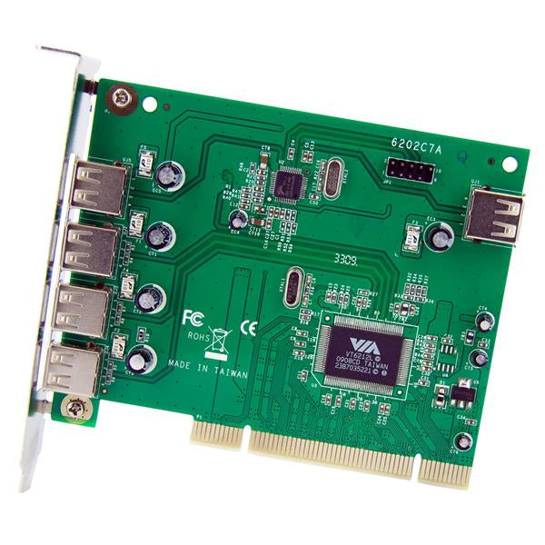 Adaptador tarjeta PCI USB 2.0 STARTECH de Alta Velocidad 7 Puertos - 4 Externos y 3 Internos - 7 puertos USB