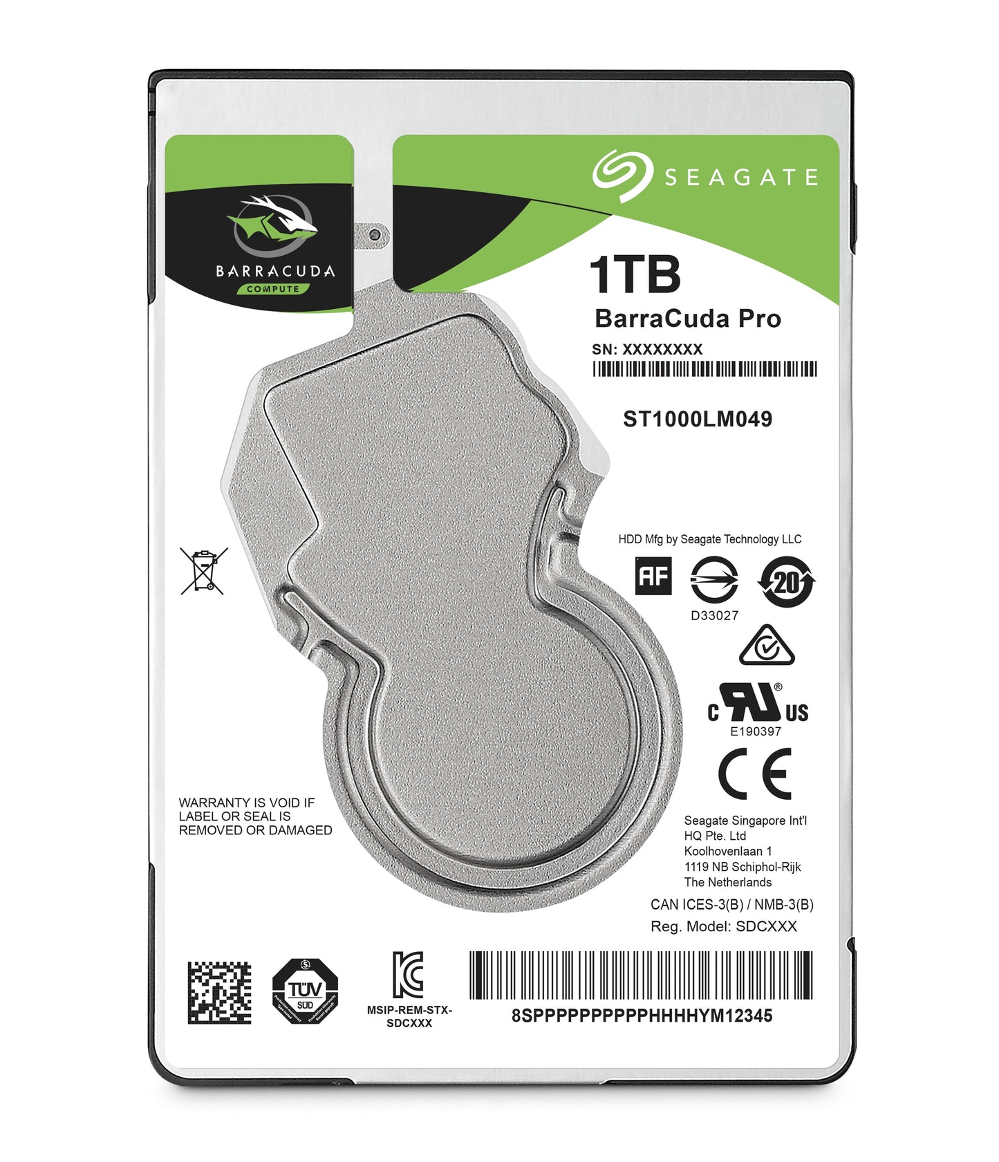 Disco Duro Interno 1TB, 2.5", Sata 6Gb/s, 7200rpm, 128MB, 7mm, para Laptop, Pc´s & All in One, 5 Años de Garantia, Barracuda Pro Seagate.