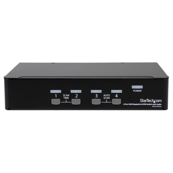 STARTECH CONSIG SWITCH CONMUTADOR KVM 4X PERP DISPLAYPORT DP AUDIO HUB USB