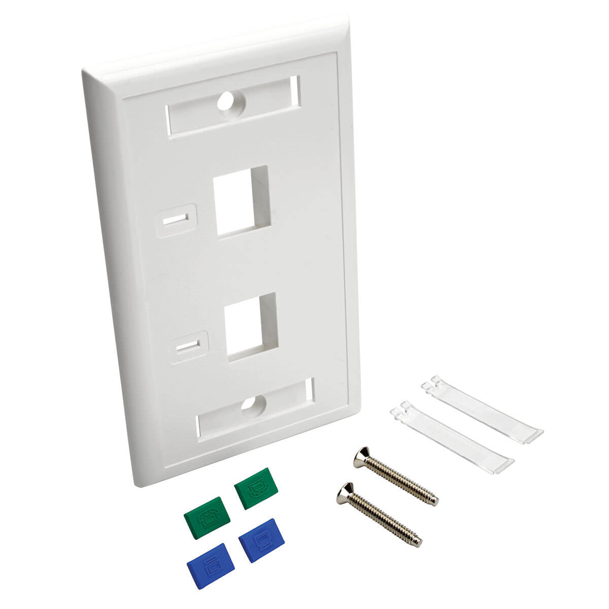 Placa para Pared Tripp Lite N042-001-WH, 2 Puertos RJ-45, Blanco