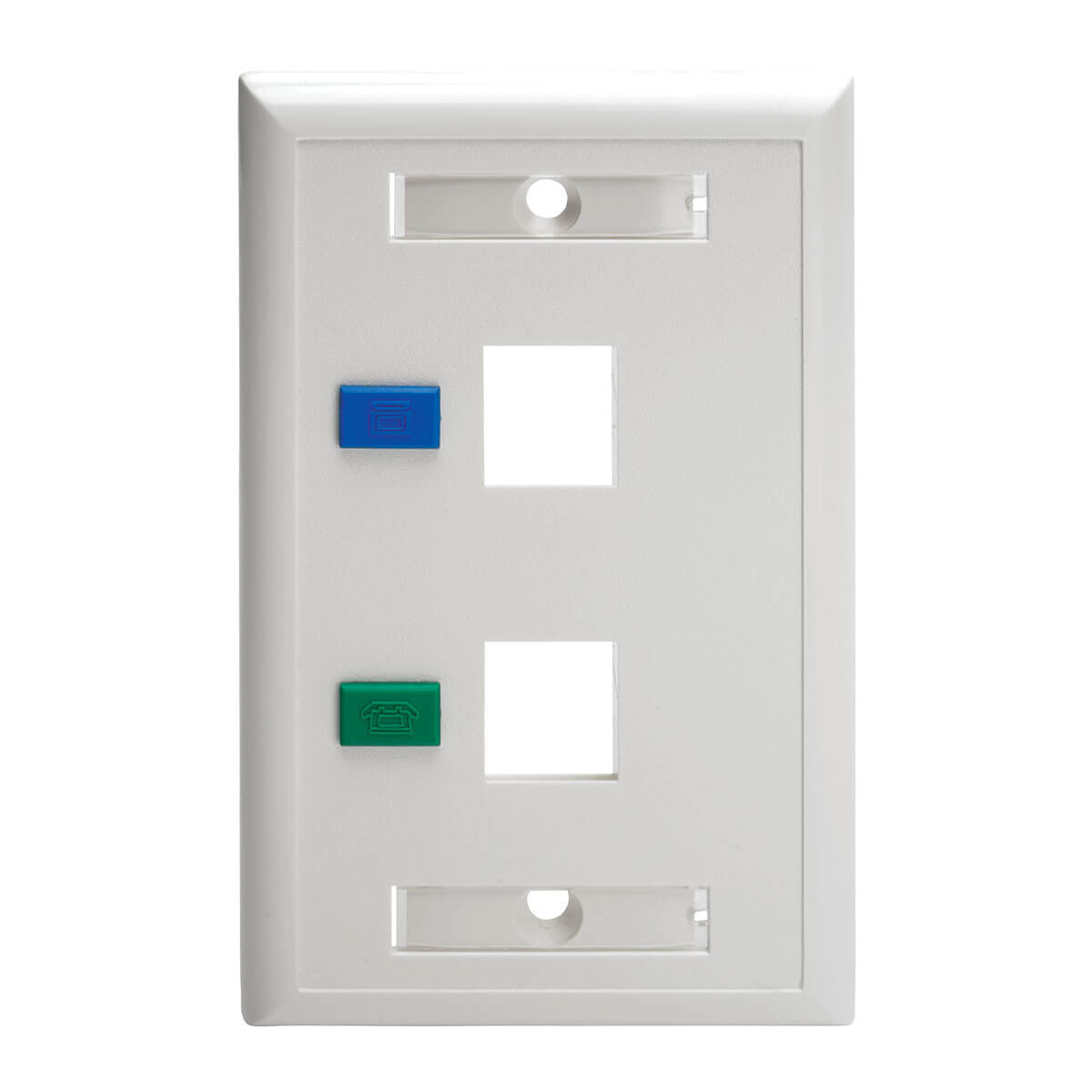 Placa para Pared Tripp Lite N042-001-WH, 2 Puertos RJ-45, Blanco