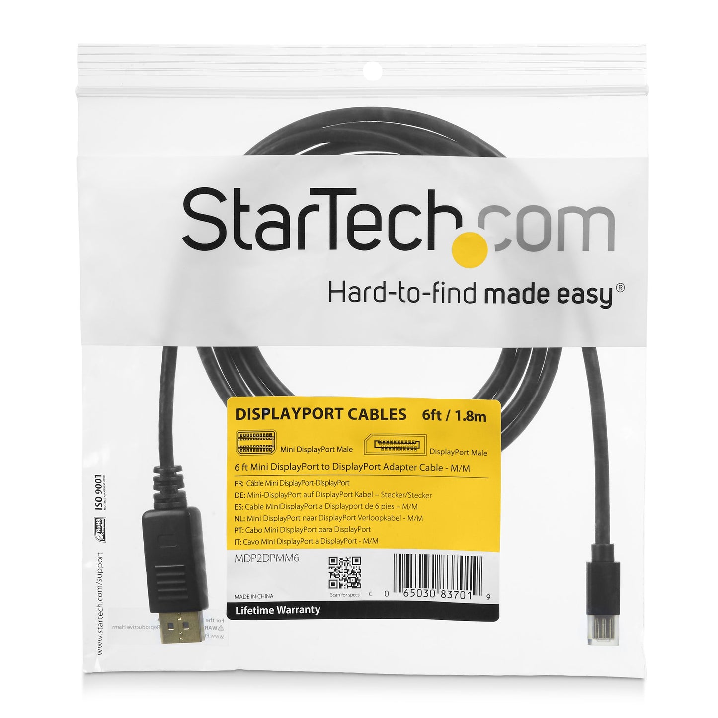 STARTECH CONSIG CABLE 91CM MINI DISPLAYPORT A ADAP DISPLAYPORT 1.2 4K .