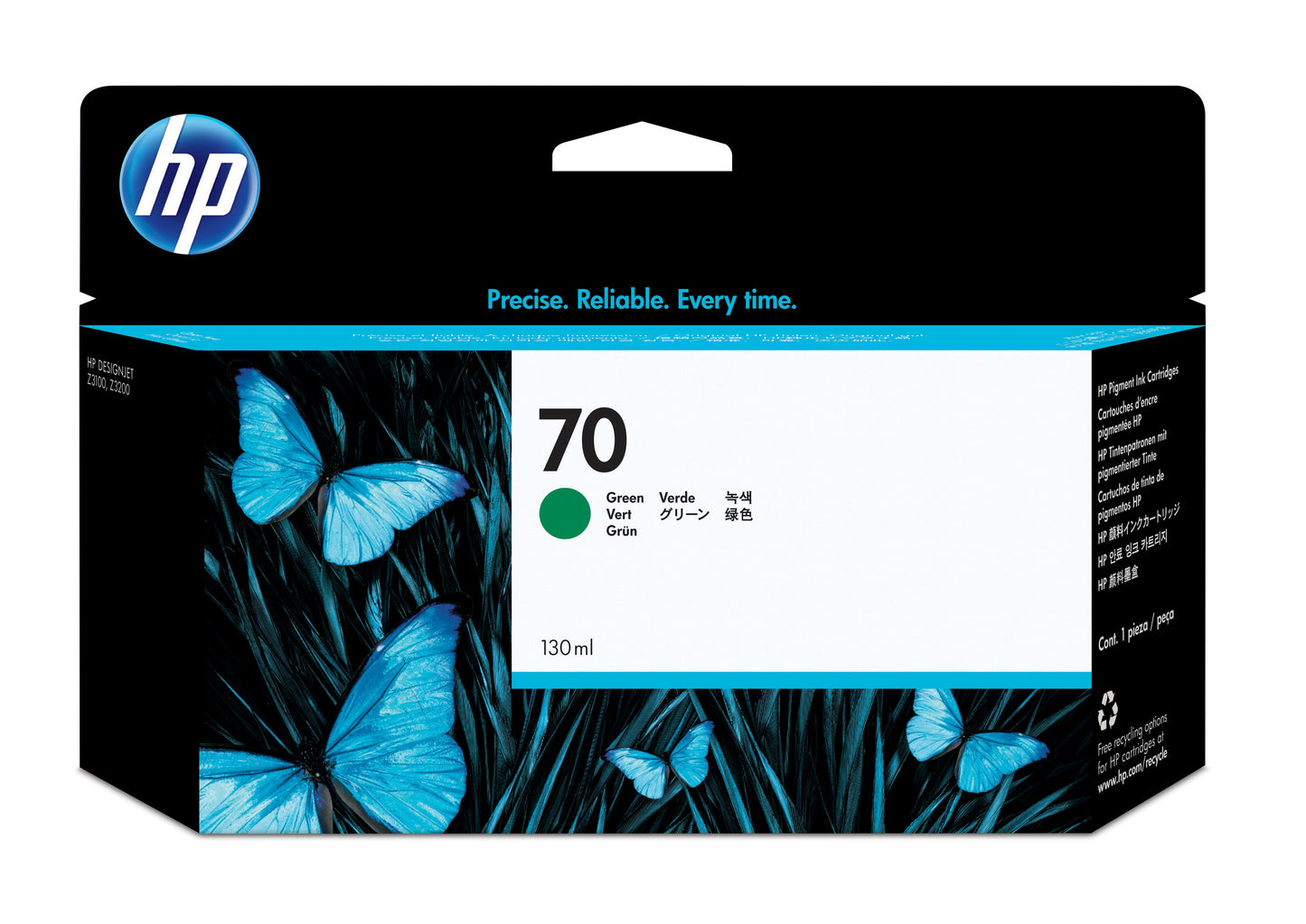 HP INC. HP 70 PIGMENTO VERDE 130ML INK TINTA AMPLIO FORMATO C9457A