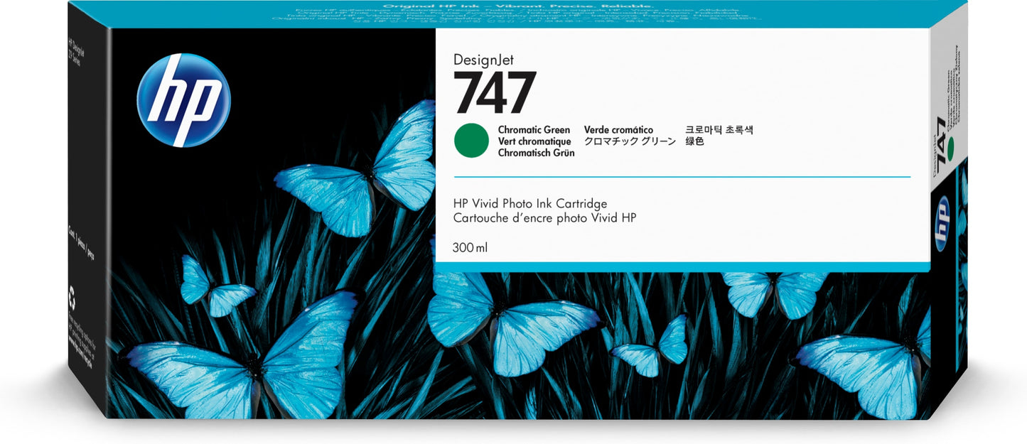 HP INC. HP 747 VERDE CROMO 300ML INK TINTA AMPLIO FORMATO P2V84A