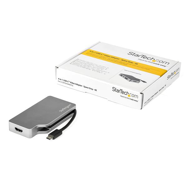 StarTech.com Docking Station USB C, 1x mini-DisplayPort/VGA/DVI-D/HDMI, Negro