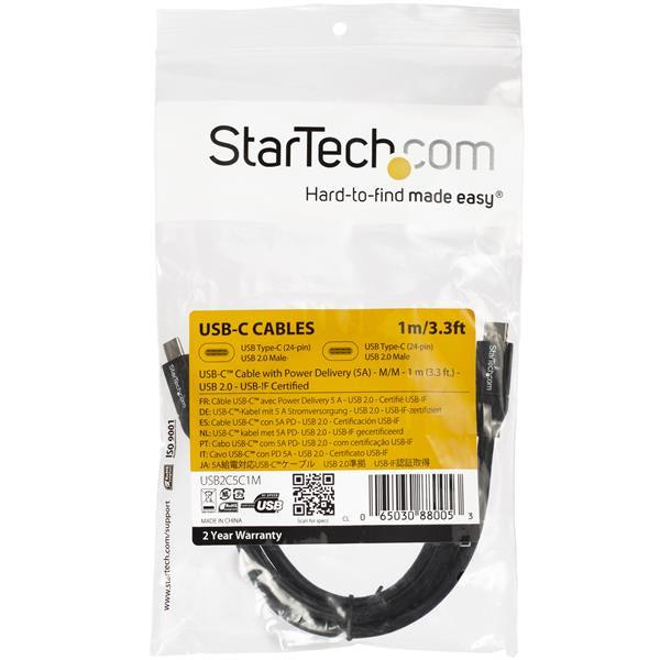 STARTECH CONSIG CABLE DE 1M USB-C A USB TIPOC ADAP CON CAPACIDAD PD 5A USB 2.0