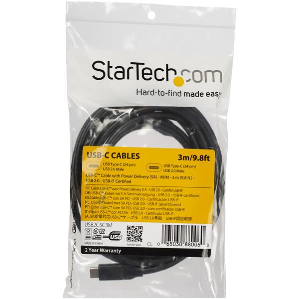 STARTECH CONSIG CABLE DE 3M USB-C A USB TIPOC ADAP CON CAPACIDAD PD 5A USB 2.0