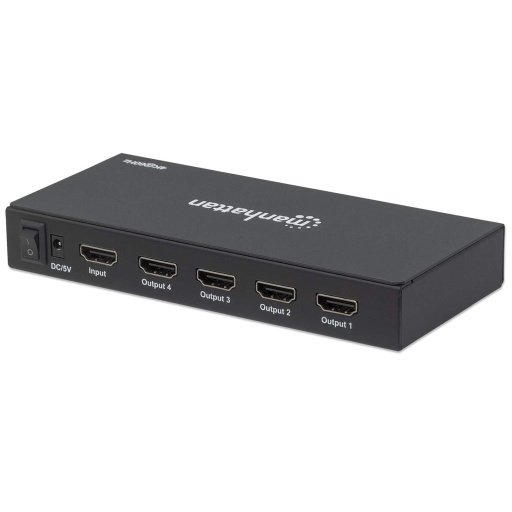 Video Splitter Manhattan 207805, HDMI, 4x HDMI, Negro