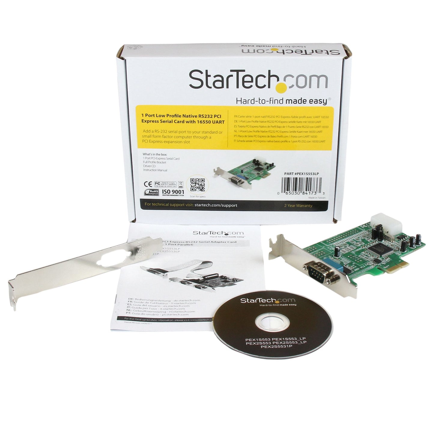 STARTECH CONSIG TARJETA ADAPTADORA PCI EXPRESS CTLR PCIE PERFIL BAJO 1 PUERTO SERIAL.