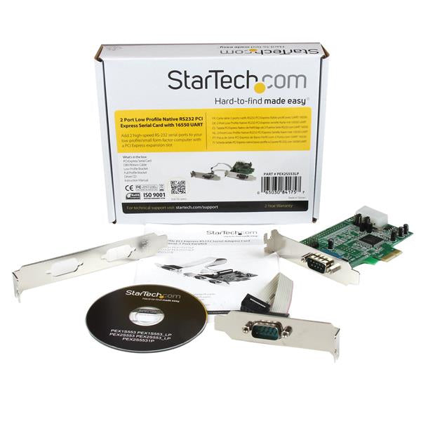 STARTECH CONSIG TARJETA ADAPTADOR PCI EXPRESS CTLR PERFIL BAJO 2 PUERTOS SERIALES .